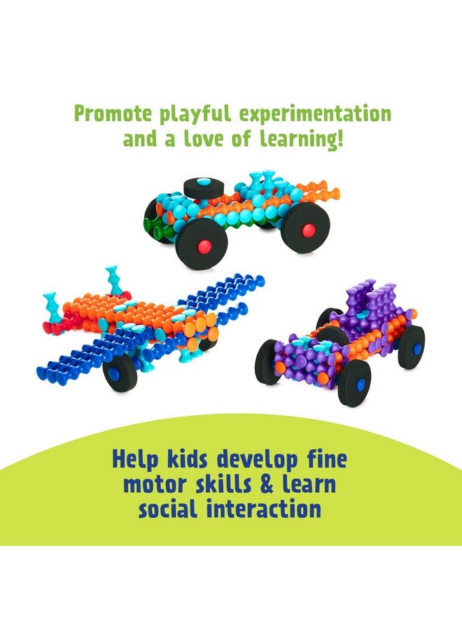 POPULAR PLAYTHINGS Playstix Starter Set Construction Toy Building Blocks 80 Piece Kit - Image 4