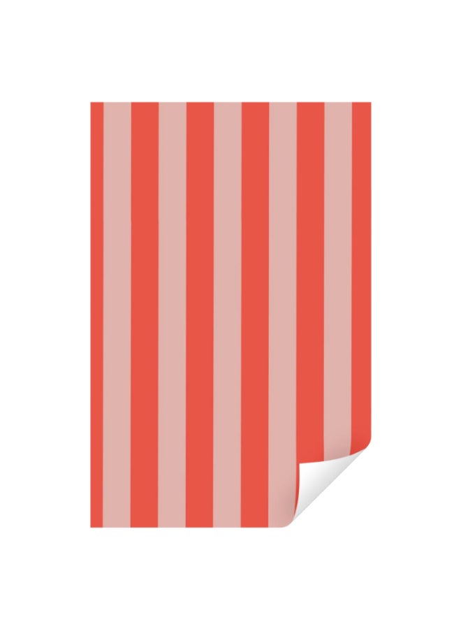 KadoDesign Ole Striped Wrapping Paper Roll - Poppy Red and Litchi Pink - Image 1