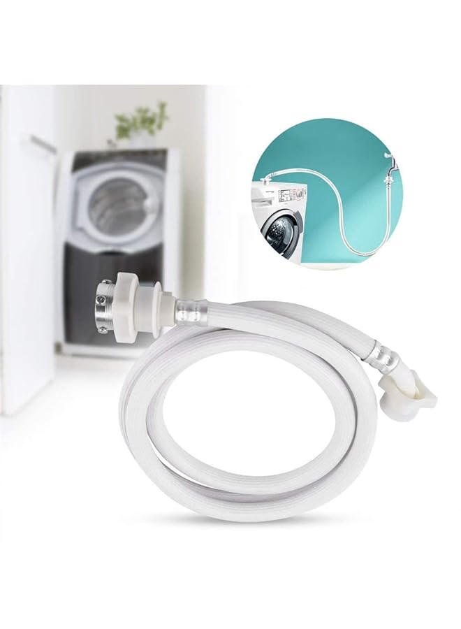 إيروريكس خرطوم الغسالة موصل أنبوب مياه الغسالة أنبوب تمديد خرطوم مدخل الغسالة الأوتوماتيكية 2 متر أبيض - Image 2