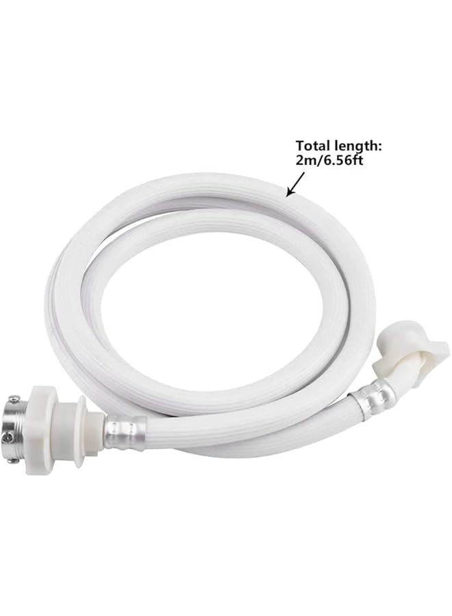 إيروريكس خرطوم الغسالة موصل أنبوب مياه الغسالة أنبوب تمديد خرطوم مدخل الغسالة الأوتوماتيكية 2 متر أبيض - Image 4