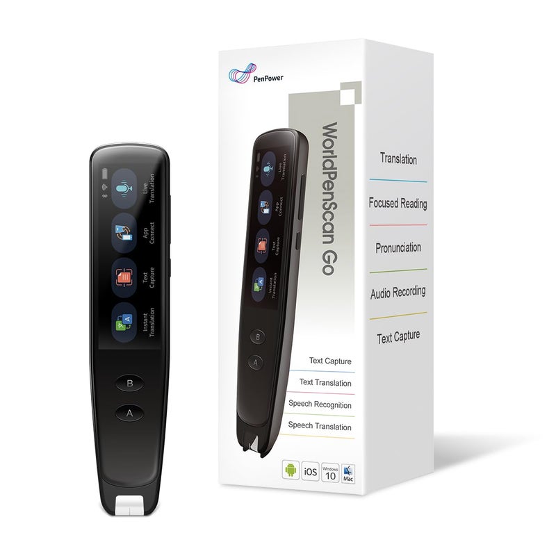 PenPower WorldPenScan Go - Translation Pen with Scanning, Reading, Audio Recording, Live Interpretation, and AI Reading Buddy for Kids - Image 1