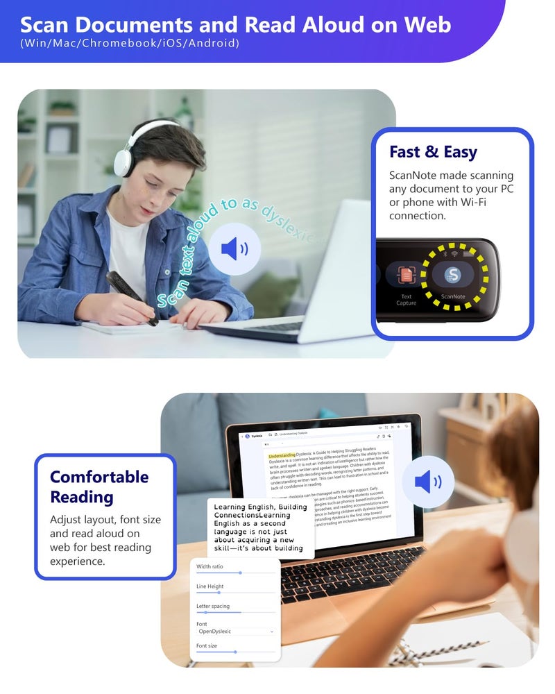 PenPower WorldPenScan Go - Translation Pen with Scanning, Reading, Audio Recording, Live Interpretation, and AI Reading Buddy for Kids - Image 5
