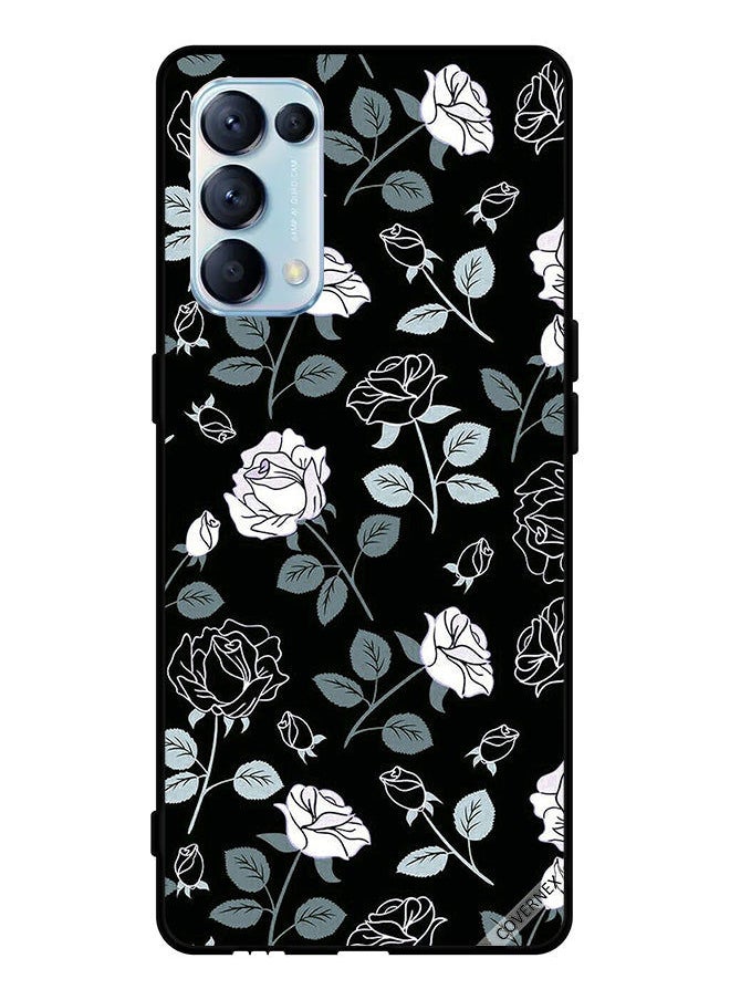 Covernex Protective Case Cover For Oppo Reno5 Pro 5G B&w Floral Pattern  - Image 1