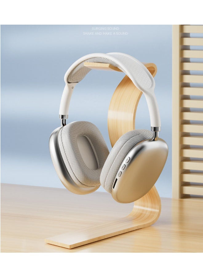 Bluetooth and wired connection dual-mode over-ear headphones Gaming Bluetooth headset Enhanced battery life edition Music headphones Retractable design Bluetooth 5.3 gaming headset Noise-cancelling over-ear headphones (silver) - Image 1