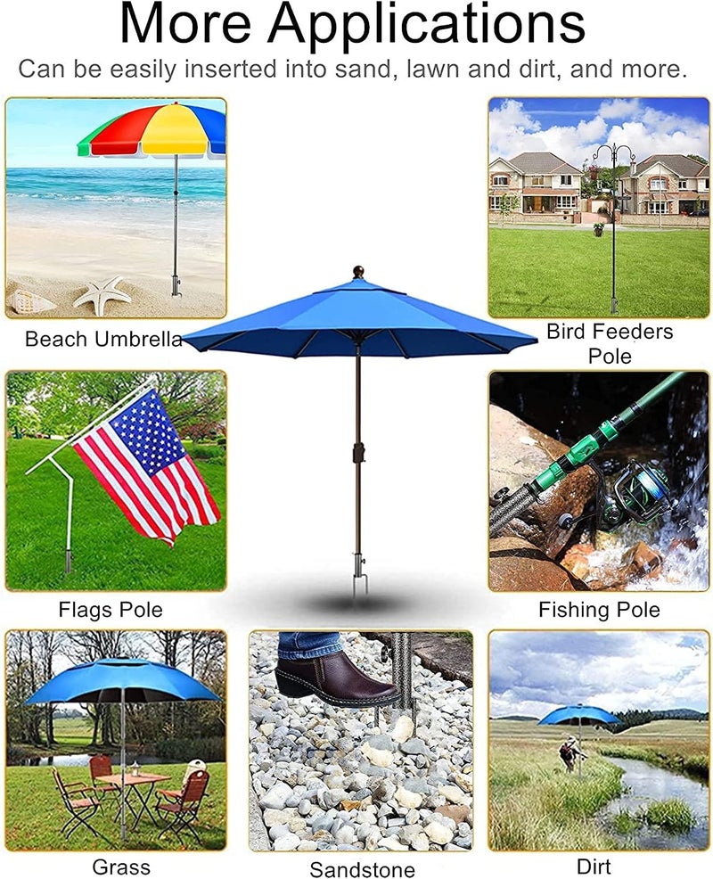 AngelReally Umbrella Anchor Patio Umbrella Steel Frame Base Stands Anchor Outdoor Metal Ground Grass Umbrella Base Holder Stands for Flag, Umbrella and Fishing Rod - Image 5