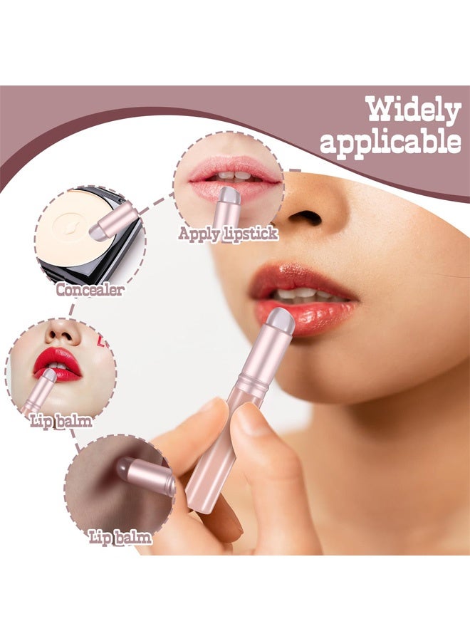 2 Pcs Silicone Lip Brush, Round Head Lip Balm Applicator With Cover, Portable Mini Lip Brush Reusable Silicone Makeup Applicator For Lipstick Lip Balm Gloss Concealer Pink And Transparent Black - Image 3