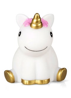 Salla Unicorn Night Light White and Pink with Blinking Colorful Lights 13cm  - Image 1