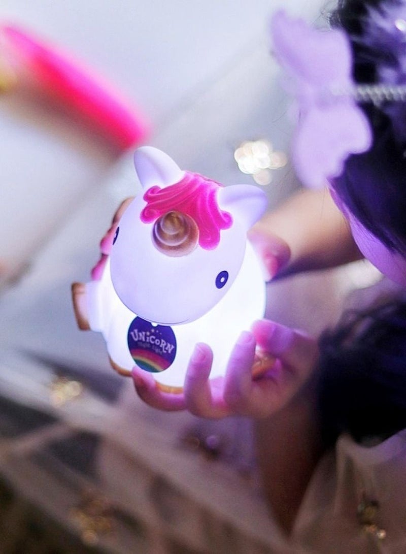 Salla Unicorn Night Light White and Pink with Blinking Colorful Lights 13cm - Image 5