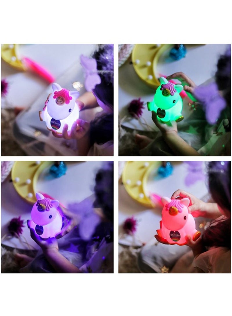 Salla Unicorn Night Light White and Pink with Blinking Colorful Lights 13cm - Image 4