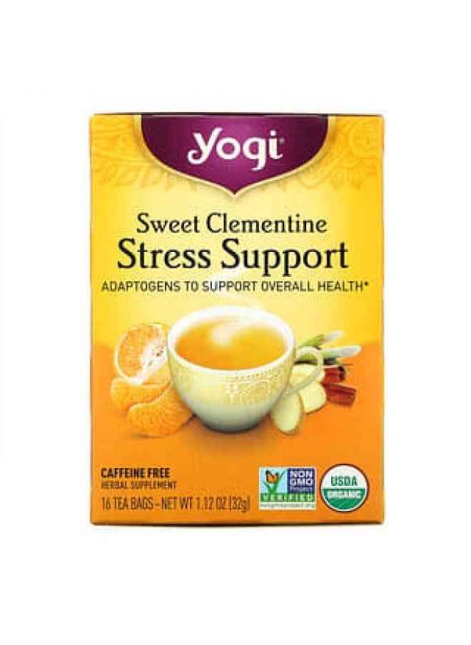 Yogi Tea - Yogi Tea, Stress Support, Sweet Clementine, Caffeine Free, 16 Tea Bags, 1.12 oz (32 g) - Image 1