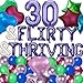 DUFACAI 52 Pieces 30 Flirty Thriving Birthday Party Decorations 30th Birthday Banner Purple Number Balloons Heart Star Balloons Latex Balloons for Her 30 Years Old Party Rose Red - Image 2