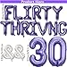 DUFACAI 52 Pieces 30 Flirty Thriving Birthday Party Decorations 30th Birthday Banner Purple Number Balloons Heart Star Balloons Latex Balloons for Her 30 Years Old Party Rose Red - Image 4
