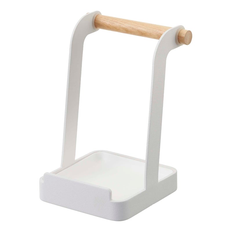 Yamazaki Home Tosca Ladle & Lid Rest - Kitchen Utensil Organizer Stand For Cooking - Steel + Wood - Image 3