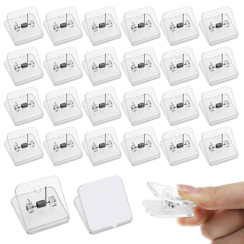 Prudiut 50 Pieces Self Adhesive Clips Tapestry Hangers Wall Clips for Hanging Posters Photos Postcard Clip for Home Office School Decoration - Image 2