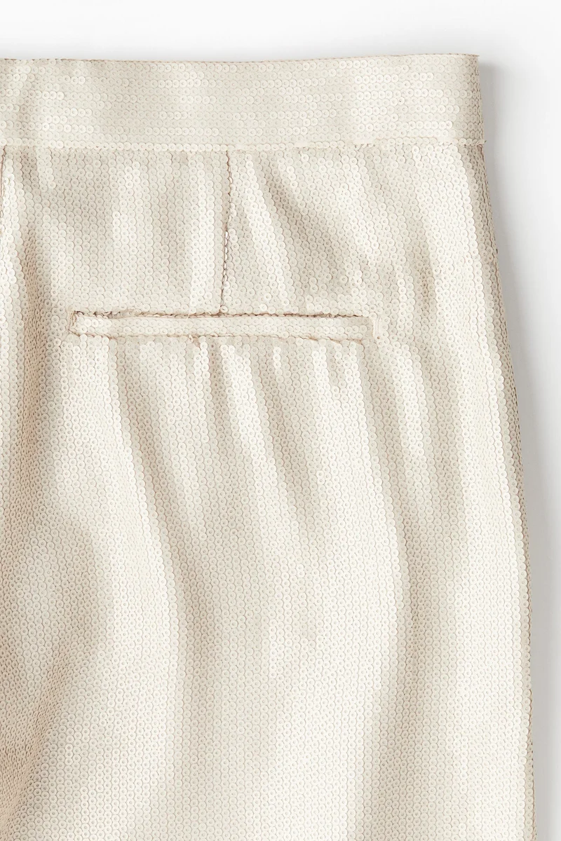 اتش اند ام بنطلون بقصّة عادية مزين بالترتر