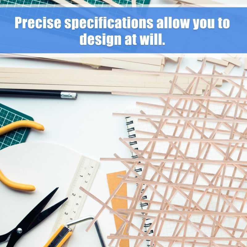 Yulejo Balsa Wood Sticks 1/8 x 1/8 x 12 Inch Hardwood Square Dowels Unfinished Wooden Strips for DIY Molding Crafts Projects Making (150 Pieces) - Image 5