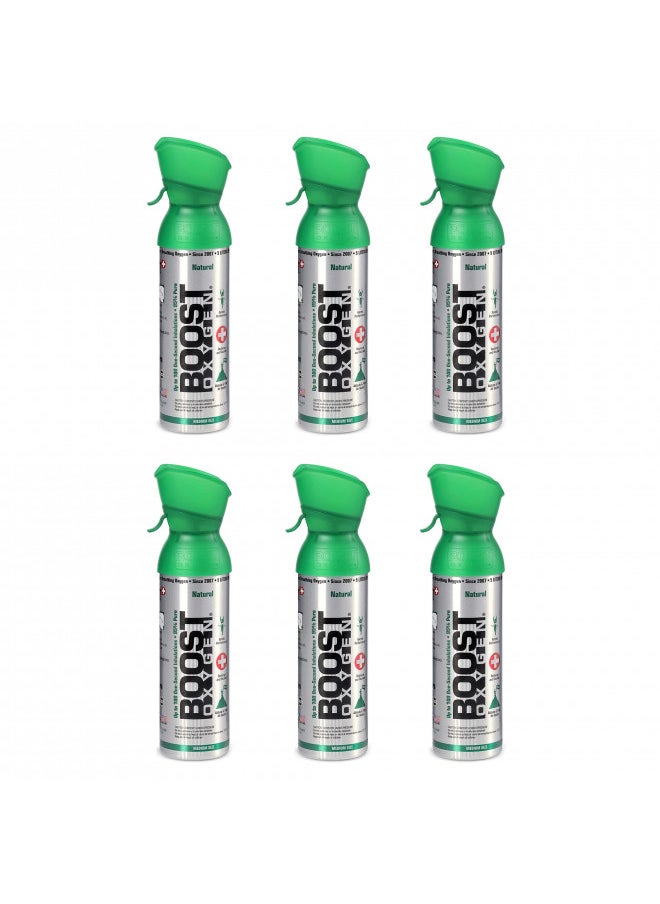 BOOST OXYGEN Boost Oxygen Medium Natural Aroma 5 Liter Canister | Respiratory Support for Aerobic Recovery, Altitude, Performance and Health (6 Pack)  - Image 1