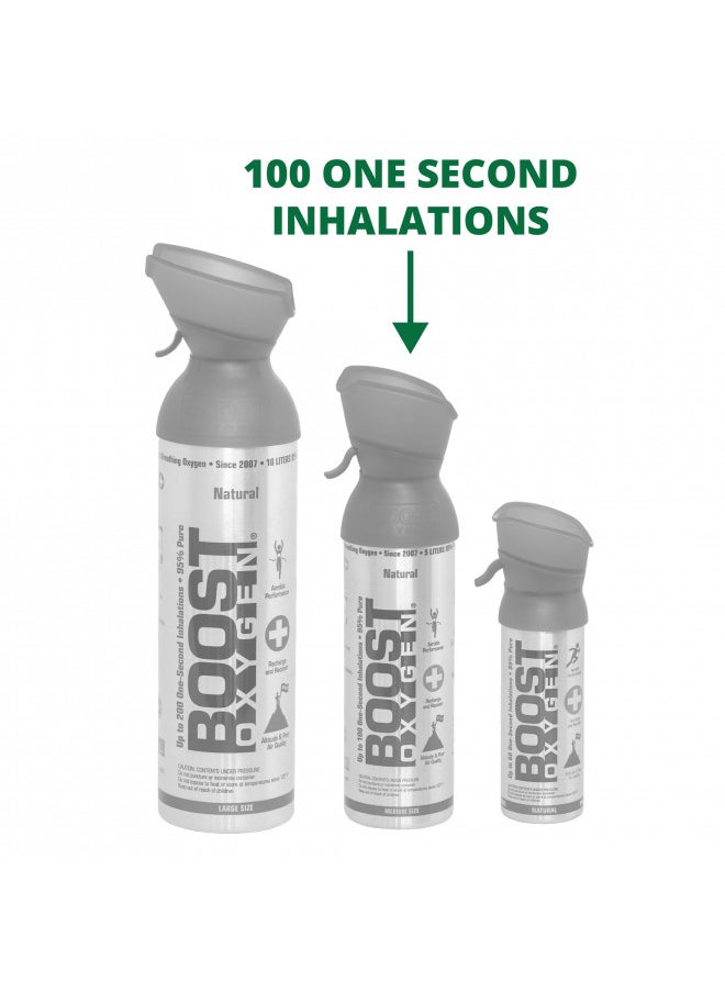 BOOST OXYGEN Boost Oxygen Medium Natural Aroma 5 Liter Canister | Respiratory Support for Aerobic Recovery, Altitude, Performance and Health (6 Pack)  - Image 5