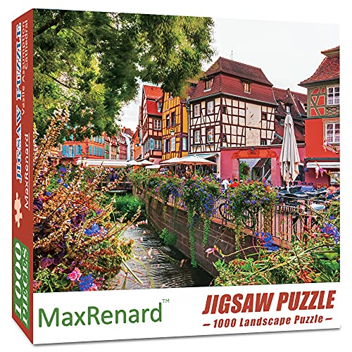 MaxRenard 1000 Pieces Jigsaw Puzzle for Adults Colmar Town Colorful Landscape Challenge Game Decompression Toy Home Wall Decoration - Image 1