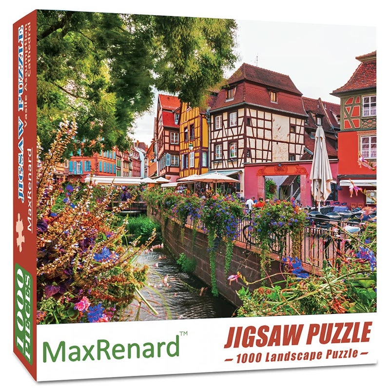 MaxRenard 1000 Pieces Jigsaw Puzzle for Adults Colmar Town Colorful Landscape Challenge Game Decompression Toy Home Wall Decoration - Image 3