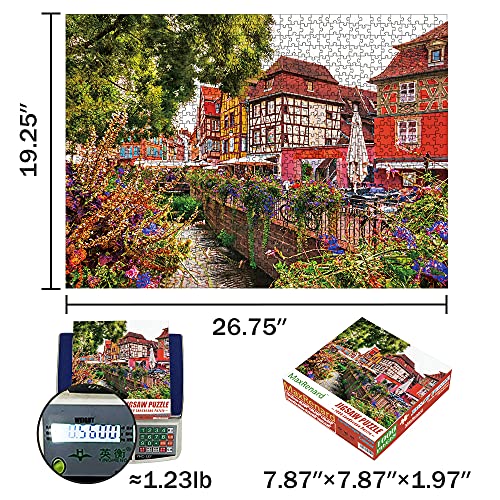 MaxRenard 1000 Pieces Jigsaw Puzzle for Adults Colmar Town Colorful Landscape Challenge Game Decompression Toy Home Wall Decoration - Image 5