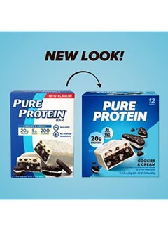 Pure Protein Bars, High Protein, Nutritious Snacks To Support Energy, Low Sugar, Gluten Free, Cookies & Cream, 1.76 Oz, 12 Count (Pack Of 1)  - Image 2