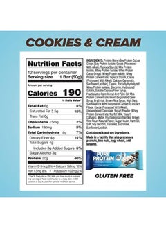 Pure Protein Bars, High Protein, Nutritious Snacks To Support Energy, Low Sugar, Gluten Free, Cookies & Cream, 1.76 Oz, 12 Count (Pack Of 1)  - Image 3