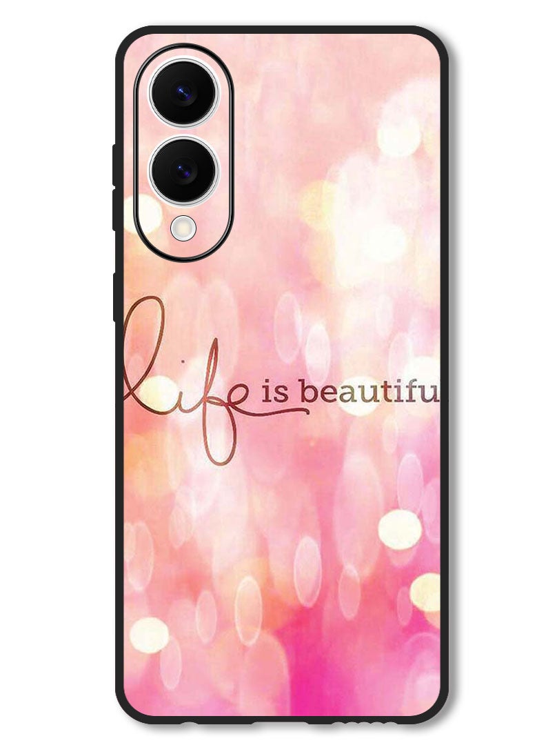 Theodor Case Compatible with Samsung Galaxy S25 Edge 6.7 Inch Protection Shockproof Bumper Cover Life Is Beautiful - Image 1