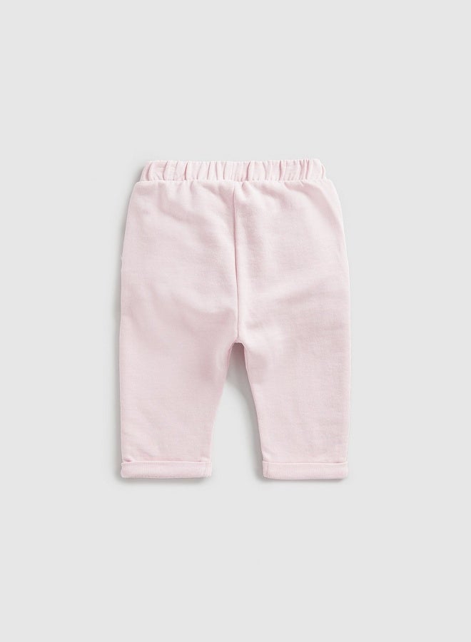Pink Broderie-Frill Joggers