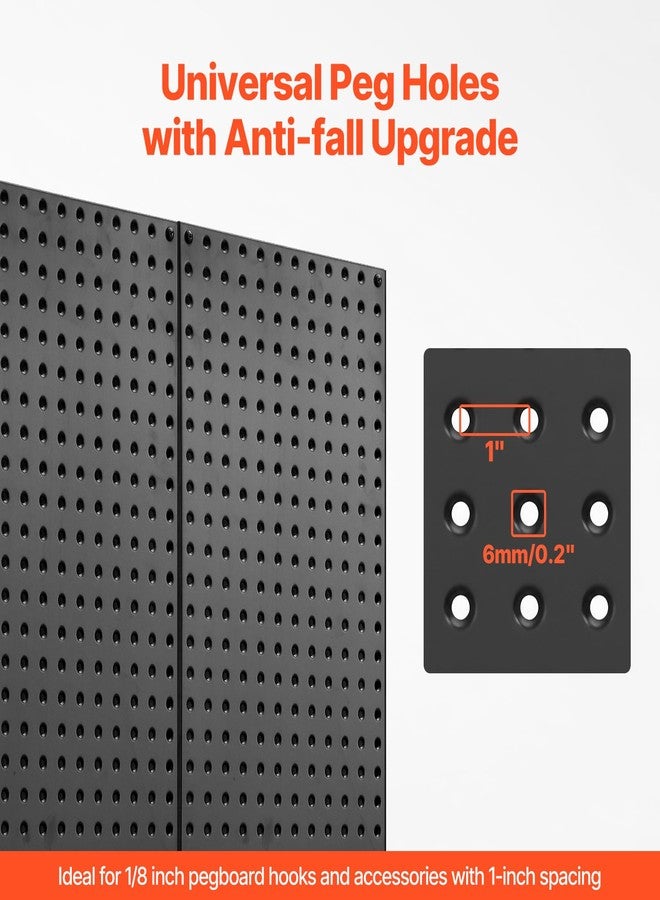 VEVOR Metal Pegboard Panels, 24" x 12" Pegboard, 2 Panels, Heavy Duty Steel Peg Board Wall Organizer, for Living Room Garage Tool Storage Workbench Office Organization Craft Room Kitchen Home, Black - Image 5