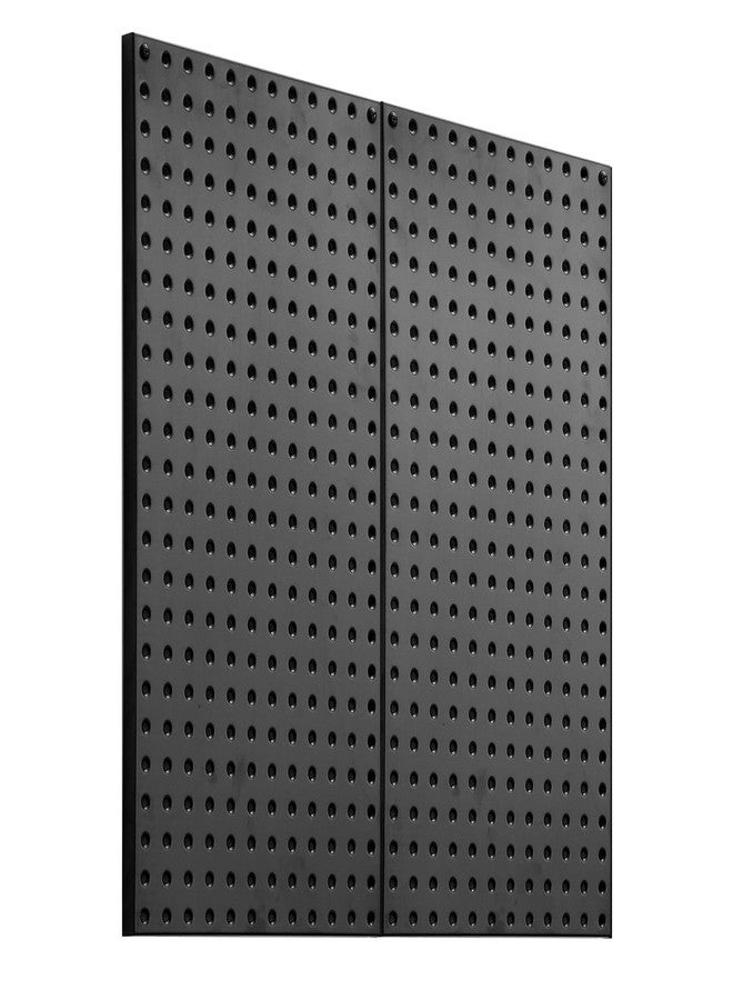VEVOR Metal Pegboard Panels, 24" x 12" Pegboard, 2 Panels, Heavy Duty Steel Peg Board Wall Organizer, for Living Room Garage Tool Storage Workbench Office Organization Craft Room Kitchen Home, Black - Image 1