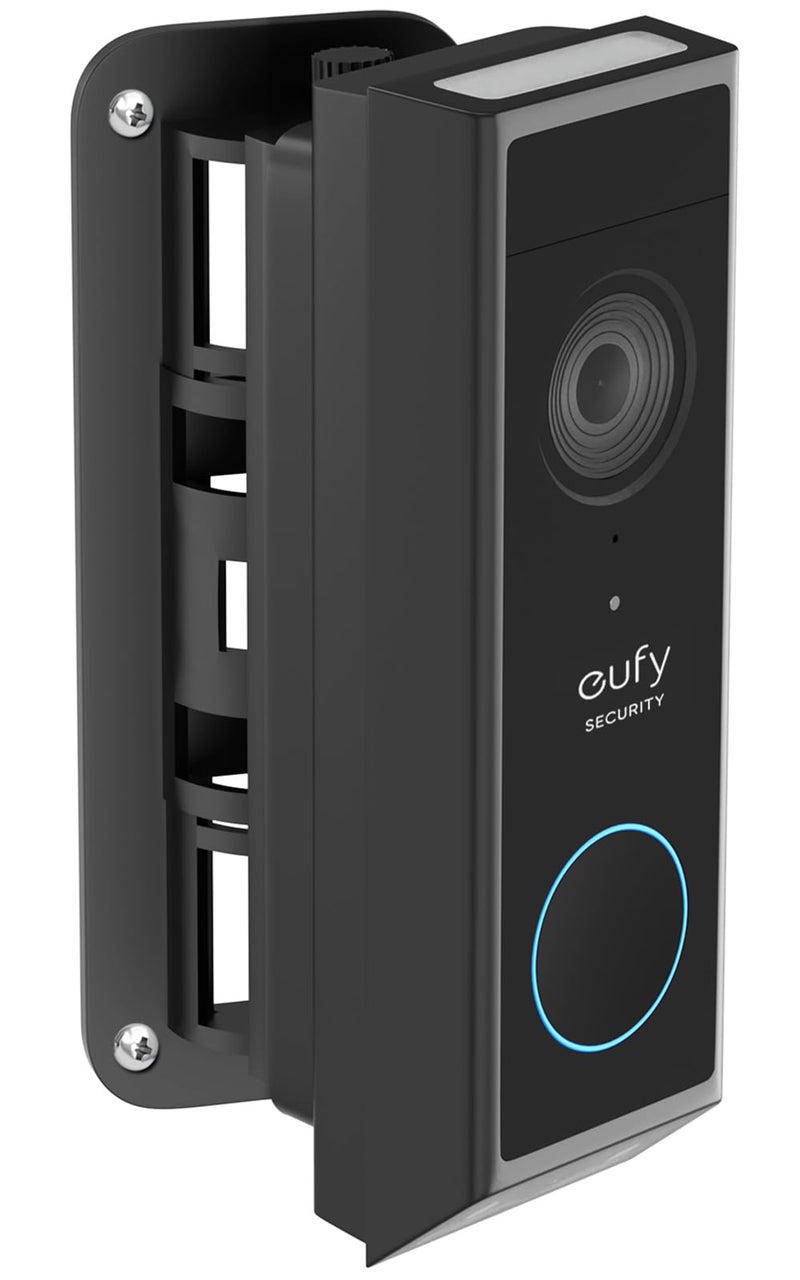 CaGuan Adjustable Doorbell Mount(35Â°-145Â°) for eufy Video Doorbell E340/C31/C30/C210/S330, No-Drilling Mounting Bracket,Left/Right Adjustable,Wide Viewing Angle,Ideal for Apartment/houses, Black - Image 1