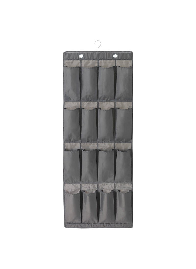 Hanging Shoe Organiser With 16 Pockets, Dark Grey 
