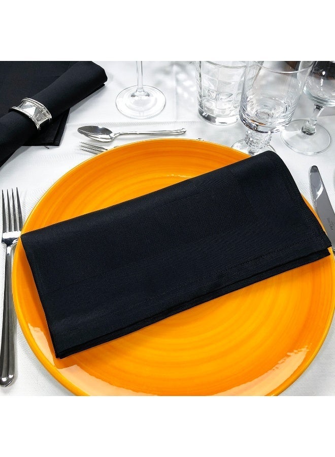 Nuvola Black Napkin – 100% Cotton, Hem 1 cm, 50 x 50cm - Image 1