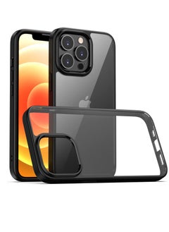 ten.tech Transparent protective cover for mobile phone iPhone 12 Pro Max, anti-shocks and scratches made of polycarbonate and flexible silicone, anti-yellowing by TenTech – Black  - Image 1