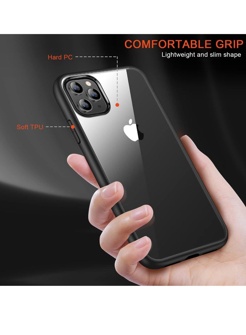 ten.tech Transparent protective cover for mobile phone iPhone 12 Pro Max, anti-shocks and scratches made of polycarbonate and flexible silicone, anti-yellowing by TenTech – Black  - Image 4
