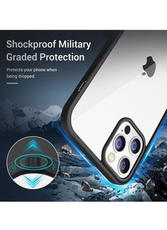 ten.tech Transparent protective cover for mobile phone iPhone 12 Pro Max, anti-shocks and scratches made of polycarbonate and flexible silicone, anti-yellowing by TenTech – Black  - Image 5