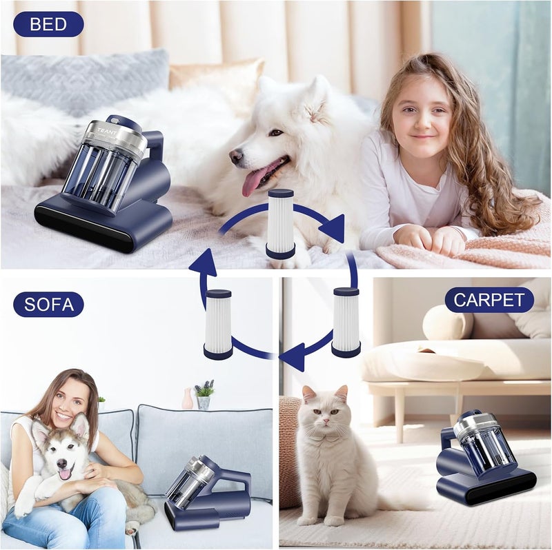 Teant 2 Pcs HEPA Filter, Replacement HEPA filter for Blue Mattress Vacuum, Reuseable HEPA Filter Replacements - 2 Pcs HEPA for Blue Mattress Vacuum Bed Vacuum Cleaner - Image 4