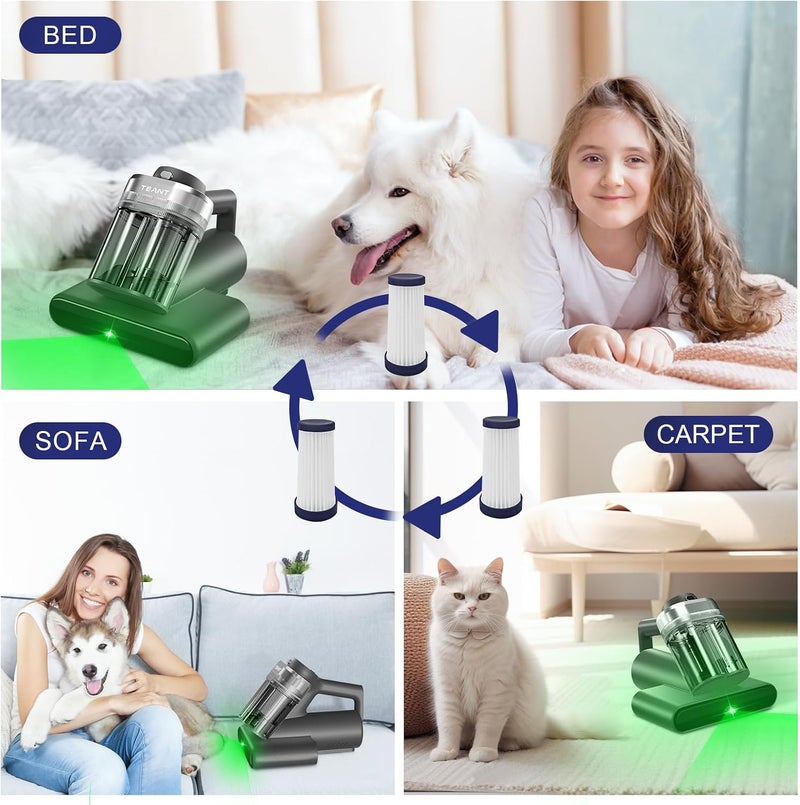 Teant 2 Pcs HEPA Filter, Replacement HEPA filter for Blue Mattress Vacuum, Reuseable HEPA Filter Replacements - 2 Pcs HEPA for Blue Mattress Vacuum Bed Vacuum Cleaner - Image 3
