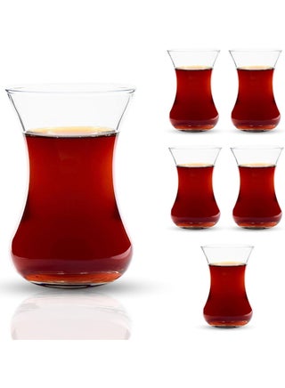 طقم أكواب شاي زجاج شفاف – 6 قطعة بتصميم أنيق - view 5