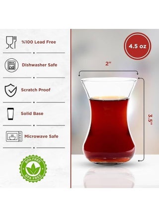 طقم أكواب شاي زجاج شفاف – 6 قطعة بتصميم أنيق - view 3