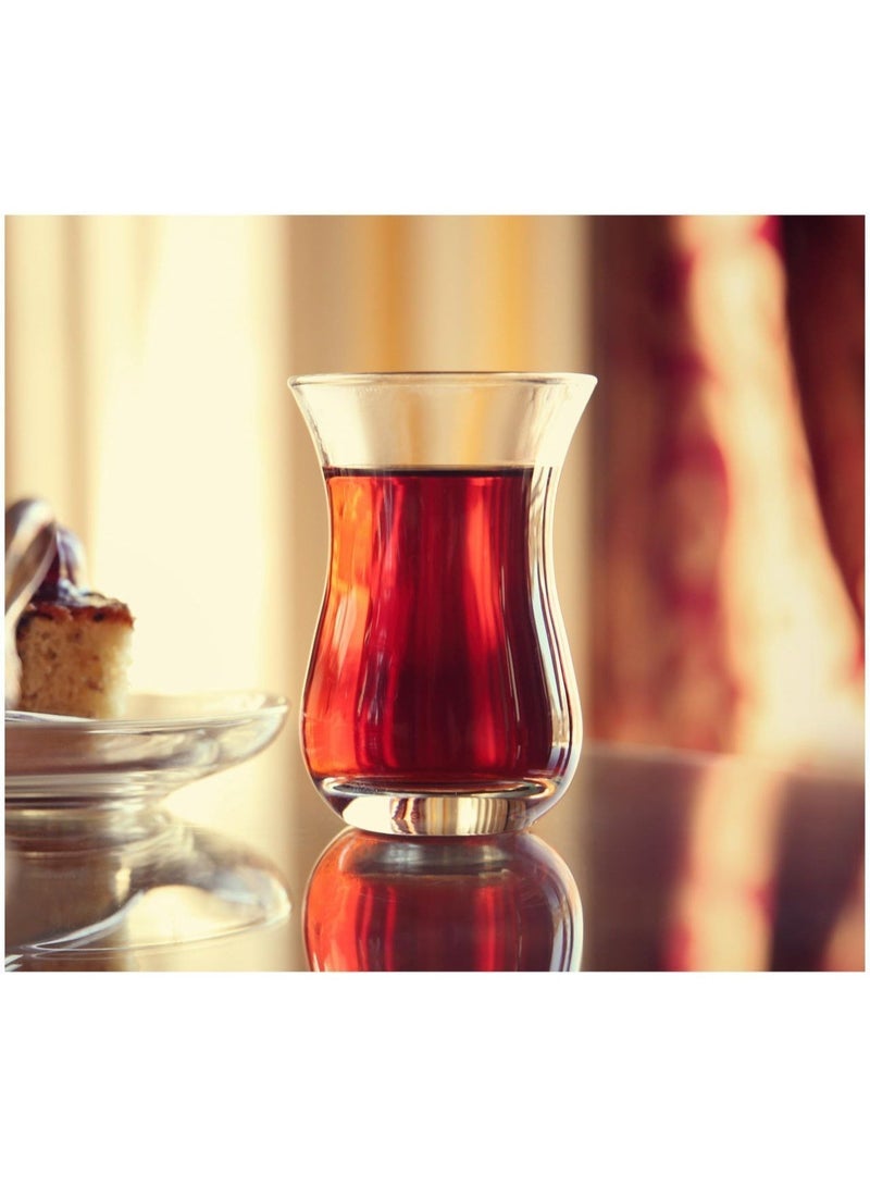 طقم أكواب شاي زجاج شفاف – 6 قطعة بتصميم أنيق - Image 2