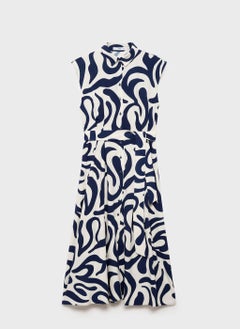 MANGO Printed Shirt Dress With Belt  - Image 5