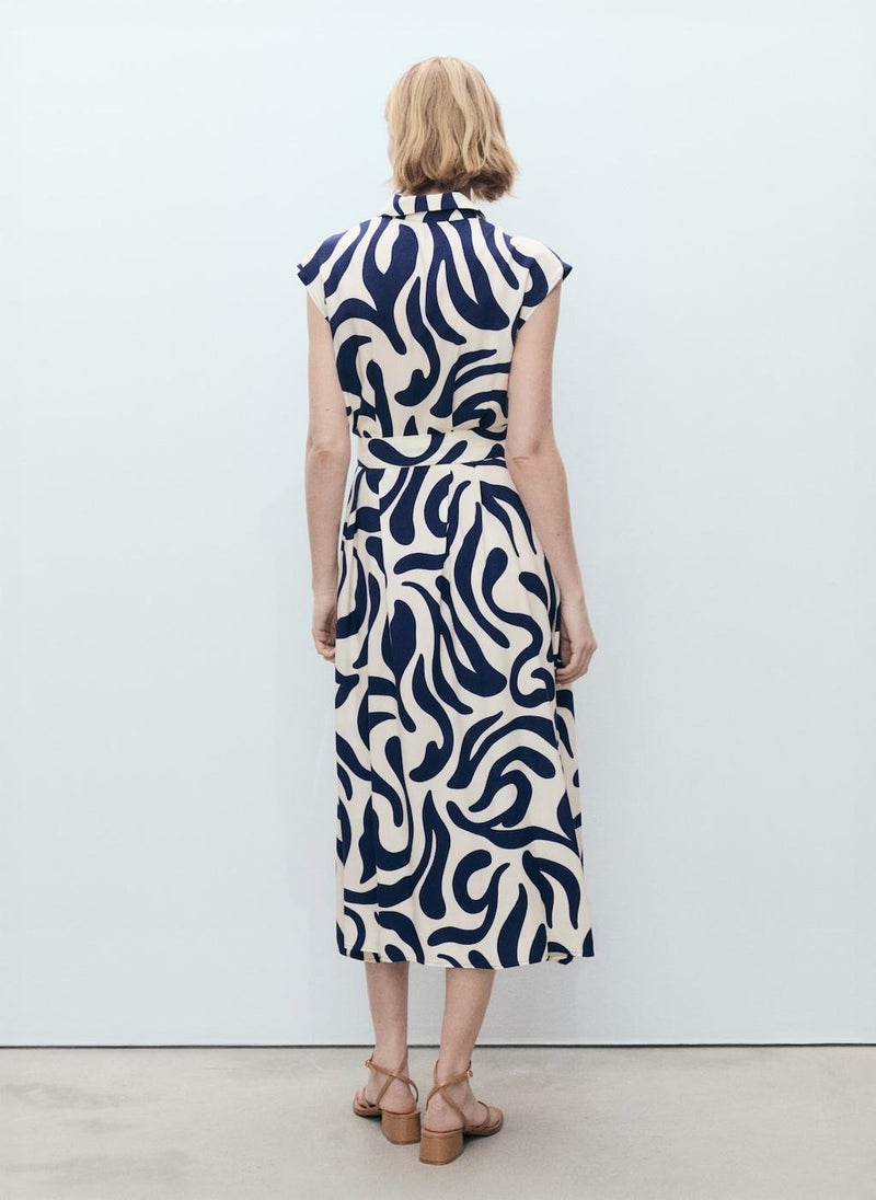MANGO Printed Shirt Dress With Belt  - Image 2