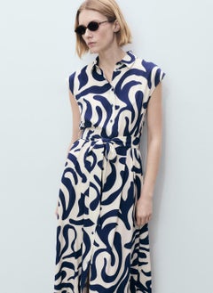 MANGO Printed Shirt Dress With Belt  - Image 4