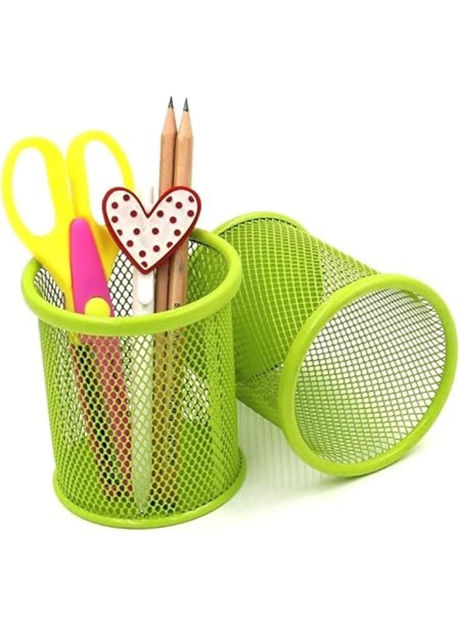Round Mesh Pencil Holder and Desktop Organiser – Durable Metal Mesh Pen Cup for Office, School, and Home Desk – Stylish and Breathable Storage for Pens, Pencils, Markers, Scissors - Image 2