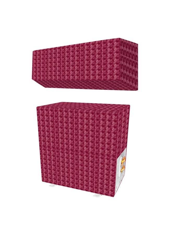 Kuber Industries Split AC Cover | PVC Check AC Cover | Outdoor Condenser AC Cover | AC Cover for Indoor & Outdoor | AC Cover for Dust Protection | 1.5 Ton Ac Cover | Pink - Image 1