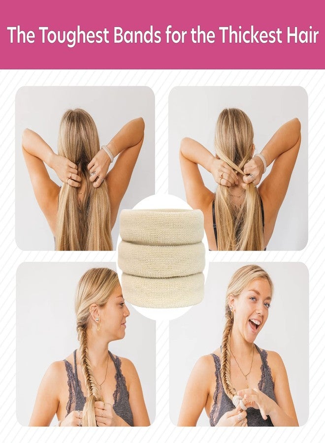 بيرلي باندز ربطات شعر كبيرة من Burlybands للشعر الكثيف والثقيل أو المجعد - ربطات شعر نسائية مانعة للانزلاق، لا تسبب تلف الشعر، بدون خياطة - أشقر، 3 قطع - Image 3