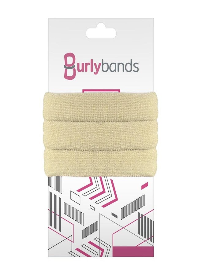 بيرلي باندز ربطات شعر كبيرة من Burlybands للشعر الكثيف والثقيل أو المجعد - ربطات شعر نسائية مانعة للانزلاق، لا تسبب تلف الشعر، بدون خياطة - أشقر، 3 قطع - Image 1