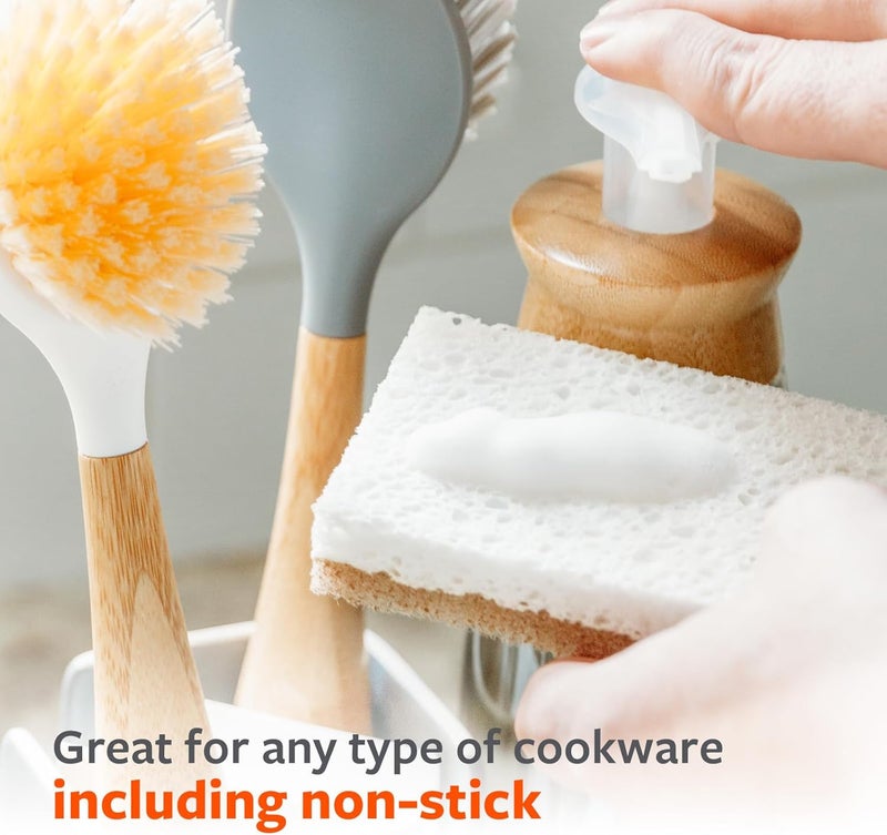 Full Circle In A Nutshell Walnut Shell Scrubber Sponges - Pack of 2 Non-Scratch Natural Kitchen Scrubbies for Dishes and Household Cleaning - Image 4